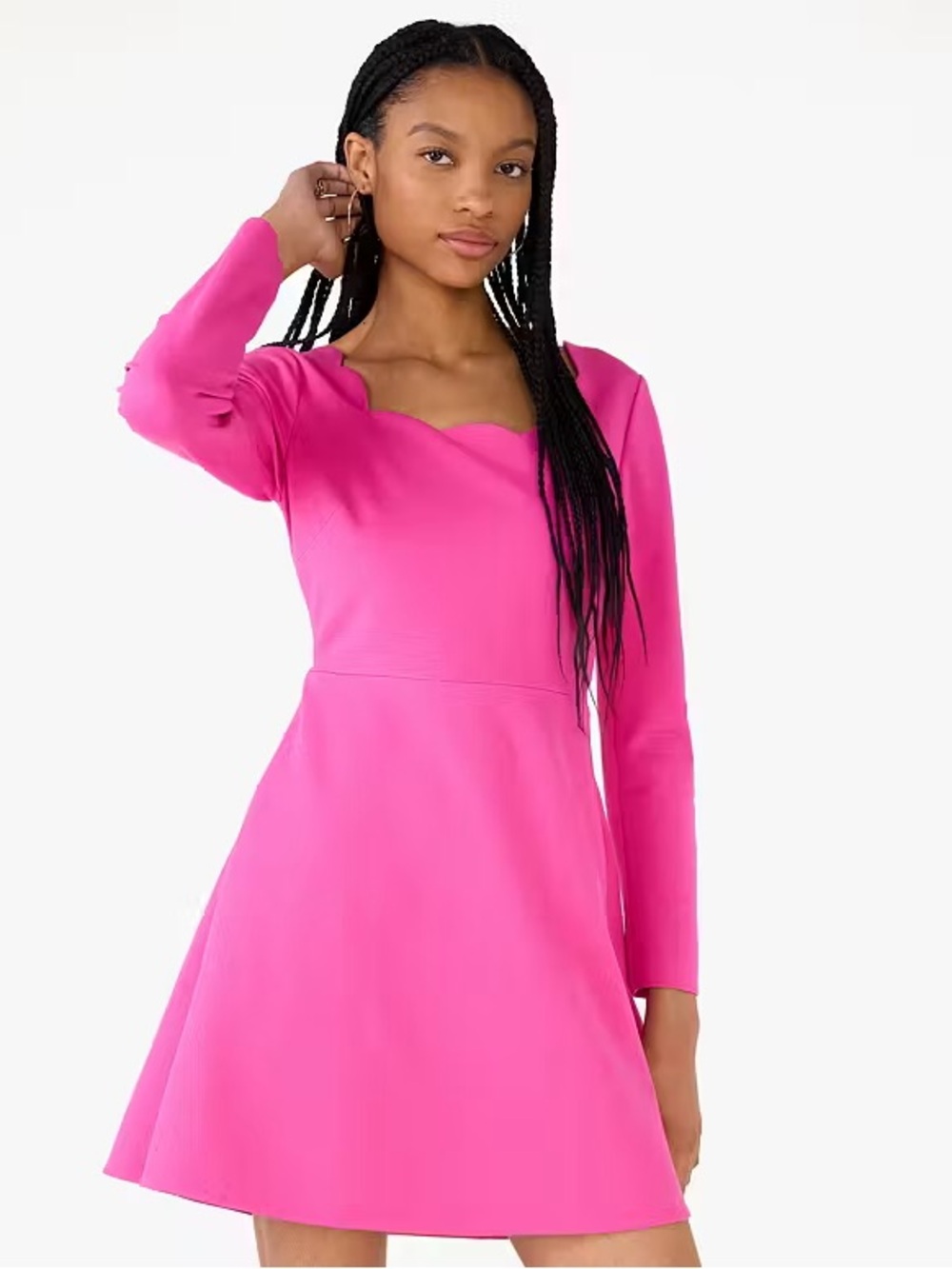 kate spade Hot Pink Scalloped Ponte dress